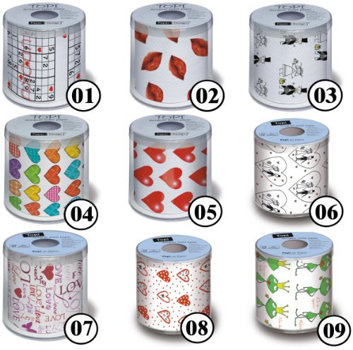 Rolle Toilettenpapier Motiv Auswahl möglich Liebe Colourful hearts - Bunte Herzen