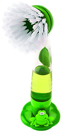 Joie Spülbürste Frosch-10003 Geschirr Schrubberbürste, Kunststoff, Grün, 24,1x7,9 cm