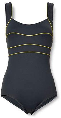Haute Pression Femme D8002 Maillot De Bain Une Pièce, Gris (Gris/Jaune), 40 EU