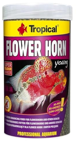 Tropical Flower Horn Young Pellet 250ml / 95g - Alimento potenciador del Color para Flower Horn y Otros cíclidos