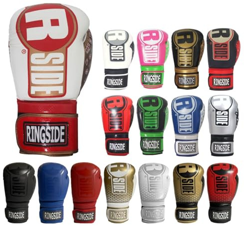 Ringside Apex Flash Sparring Gloves, IMF-Tech Boxing Gloves with Secure Wrist Support, Synthetic Boxing Gloves for Men and Women, Red and White, 14 Oz