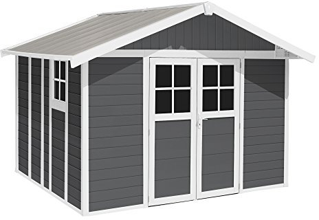 Ondis24 Grosfillex Gartenhaus Deco H 11 dunkelgrau weiß