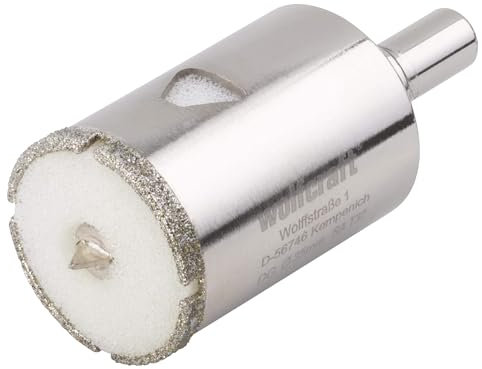 wolfcraft Corona de perforación de diamante Ceramic con broca centradora y vástago I 5926000 I Para instalaciones sanitarias y eléctricas en azulejos y baldosas; profundidad de corte: 45 mm
