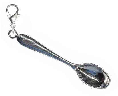 Miniblings Löffel Besteck Essen Charm Küche Kochen Backen - Handmade Modeschmuck I Kettenanhänger versilbert - Bettelanhänger Bettelarmband - Anhänger für Armband