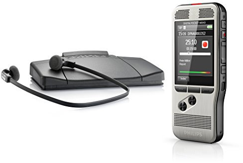 Philips DPM6700 Starter Set, consisting of Digital Dictation Device DPM6000 with 2mic stereo recording and push button operation plus Transcription Set LFH7177