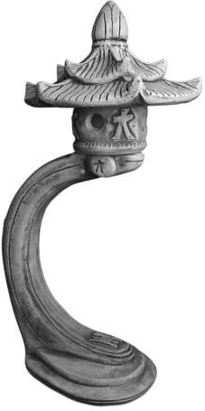 gartendekoparadies.de Japanische Rankei Steinlaterne, H. 87 cm, 40 kg, Grau, frostsicher aus Steinguss für Außenbereich