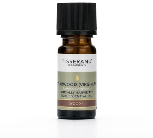 Tisserand Cedarwood Virginian Ethically Harvested Essential Oil - 9ml | Warm & Woody Cedarwood Aroma, 100% Natural Pure Essential Oils, Uncompromising Quality, Certified Vegan