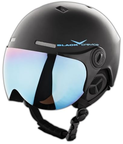 Black Crevice skidhjälm Saalbach I skidhjälm med visir i pilotstil I skidhjälm män och kvinnor inkl. skidhjälm ersättningsvisir I unisex snowboardhjälm I justerbar storlek