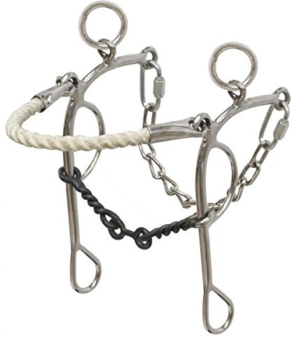 Stainless Steel Dog Bone Rope Nose Combo Hackamore Gag Bit 5 Mouth