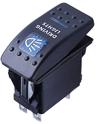 Mintice™ Interrupteur à Bascule Commutateur Lampe Lumière LED Bleu 12V 20A pour Voiture Bateau Moto (Driving Light)