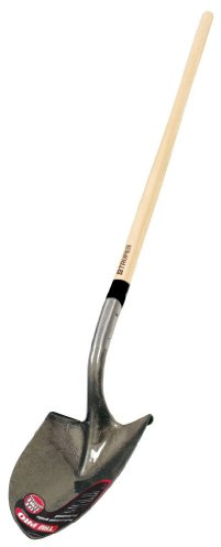 Truper Tru Pro Round-Point Shovel with Extended Socket, 48-Inch Wood Handle with Turned Steps, Heavy-Duty Digging and Landscaping Shovel (Model PRL-RBA / 31207)