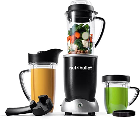nutribullet Rx Blender, Hot and Cold Blender, 1700W, 1L Pitcher & 30oz Cup, Extractor Blade, Soups, Hot Liquids, and Sauces, Black, N17-1001
