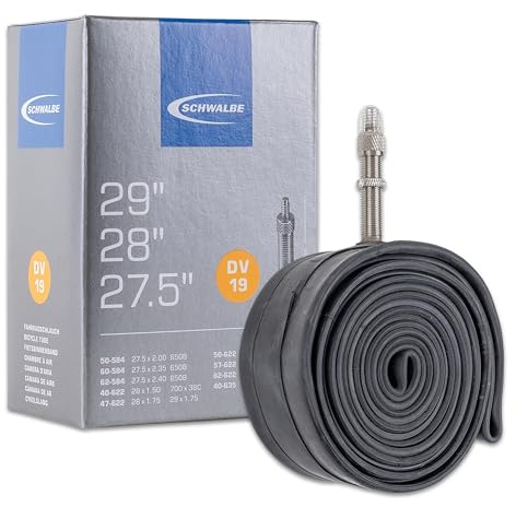 Schwalbe Schlauch Nr. 19 – Fahrradschlauch 27,5/28/29 Zoll (ETRTO 40/62-584/635) – Ventil DV 40mm – Standard Butylschlauch – Schlauch für Fahrrad