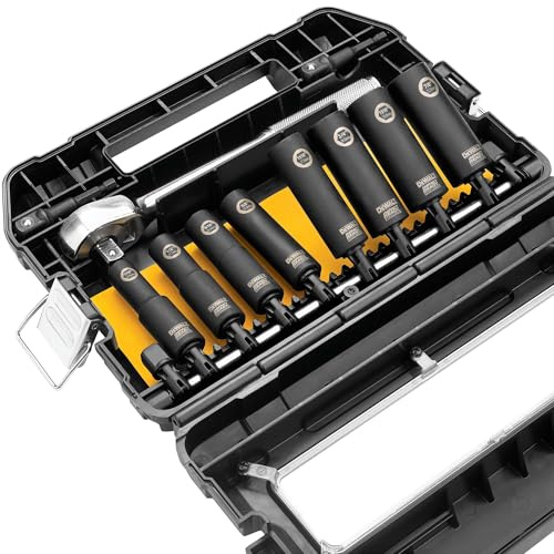 DeWalt Impact Socket Set 1/2 Drive, 10 Piece 1/4 to 1/2 Impact Socket Adapter Set (DW22812)