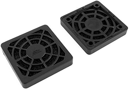 sourcing map 40mm Desktop Computer Lüfter Staubfilter Gitter staubdicht Gehäuseabdeckung, Kunststoff Quadrat PC Lüfter Staub Mesh, Schwarz - 2 Pack