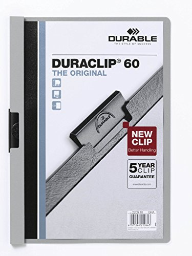 Durable 2209-10 Klemm-Mappe grau DIN-A4 für 60 Blatt