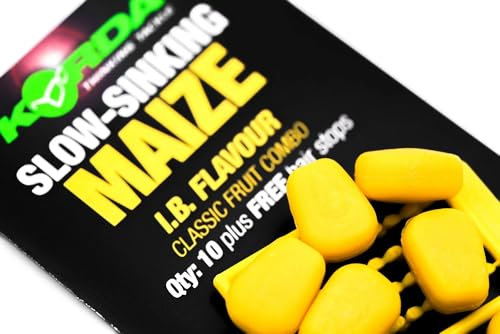 Korda Slow Sinking Maize, IB Yellow, Artificial Bait, Buoyant and Slow Sinking for Carp Fishing