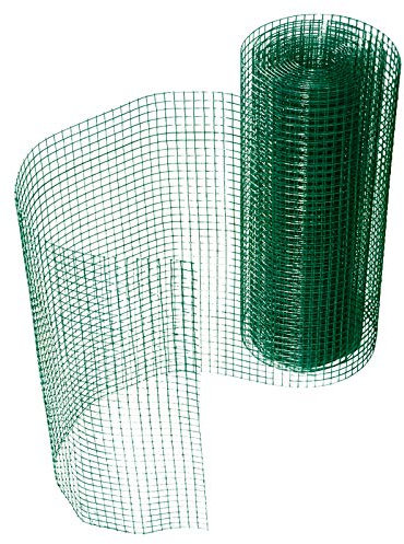 casa pura Grillage Métallique revêtu de vert – Treillis Robuste pour Volières, Vignobles et Clôtures – Maillage Carré 12,7 mm, Fil 1 mm, Anti-Rouille (H100 cm x L5 m)