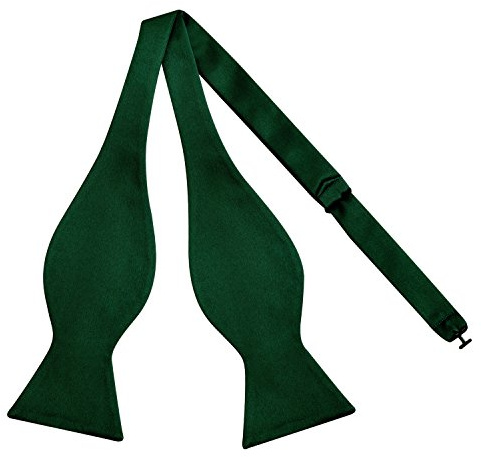 Alizeal Pre Tied Self slips fluga solid vävd fluga för män, Mörkgrön, En Storlek