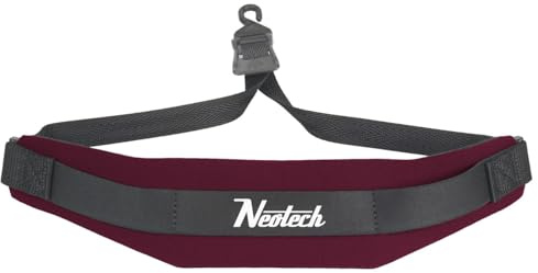 Neotech Saxophone Soft Neck Strap - Regular - Open Hook for Baritone & Alto Sax Neck Strap, Clarinets, English Horns - Comfortable Neoprene (Wine)