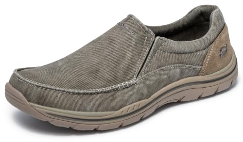 Skechers Men's Expected Avillo Moccasin, Khaki, 9.5 2W US