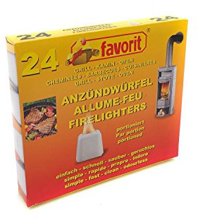Unbekannt Favorit 1224 Lot de 24 Allume-Feux pour Barbecue, cheminée et poêle, emballés Individuellement