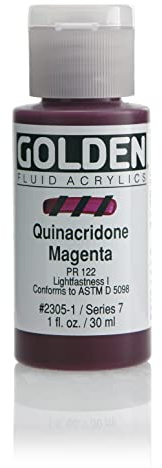 Pro-Art Golden Fluid Acrylic Paint 1 oz-Quinacridone Magenta