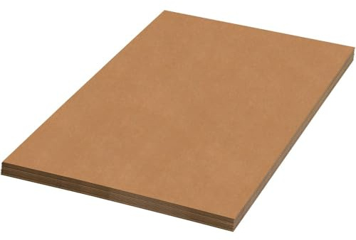 Box USA Corrugated Cardboard Sheets, 15 x 15, Kraft Brown, for Packing, Mailing, and Protecting Products from Forklift Damage, 50 Sheets