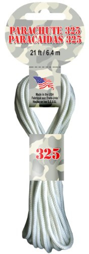 Pepperell Parachute Cord, 3mm/ 21-Feet, White