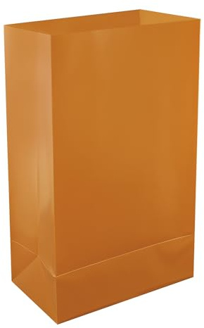 LumaBase Plastic Luminaria Bags, Tan - Set of 12