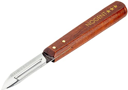 Nogent 3 Etoiles 01210B Eplucheur Acier inoxydable Classic Bois, Merisier