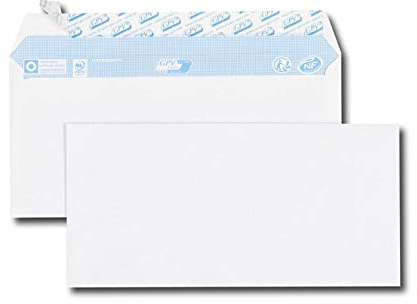 GPV - Boite de 500 Enveloppes - Format DL (110x220 mm), sans fenêtre, qualité papier blanc : 80 g/m2 - Certifié PEFC & NF316
