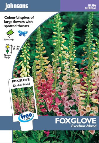 Johnsons 23513 Flower Seeds, Foxglove Excelsior Mixed