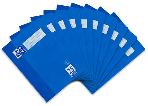 Oxford Schulheft A4, 32 Blatt, Lineatur 25, liniert, blau, 10 Stück