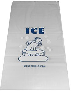 Inno-Pak 361802715 Drawstring Ice Bag, Polar Bear, 20 lb, 26 x 14 (Pack of 250)