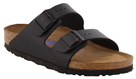 BIRKENSTOCK Arizona Leder-Sandalen unisex, (Schwarz Birko-Flor¿), 10-10.5 Women/8-8.5 Men