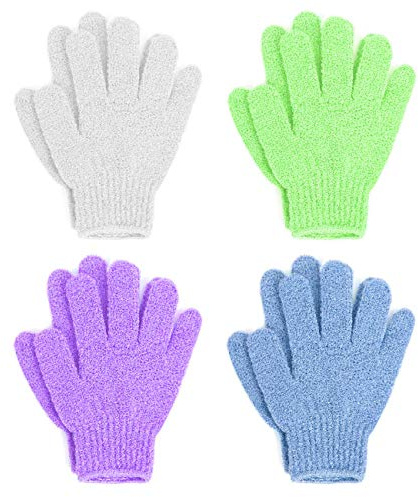 Linda Exfoliating Bath Gloves, Pack of 4