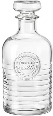 Bormioli Rocco 140623 Officina 1825 Dekanter Spirits, Karaffe mit Stopfen, 1 Liter, Glas, transparent, 1 Stück