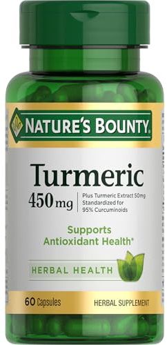 Nature's Bounty Turmeric Capsules, Herbal Supplement with Plant-Based Antioxidants, 450 Mg, 60 Ct