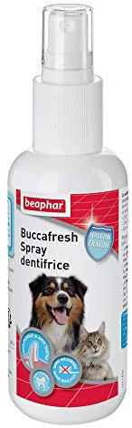 BEAPHAR - Spray dentifrice – Nettoyage des dents du chien et du chat sans brossage ni rinçage – Élimine la plaque dentaire – Empêche la formation de tartre – Combat la mauvaise haleine – Flacon 150 ml