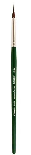 Silver Brush Limited 2515S Ruby Satin Pointed Triangle Brush, Bristle Brushes for Fluid and Flow Acrylics, Size Extra Small, Short Handle