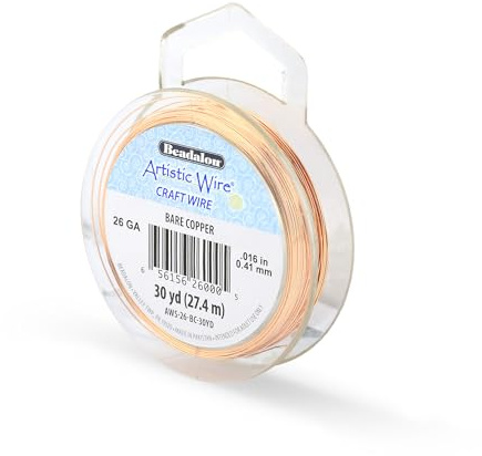 Artistic Wire Bare Copper Craft Wire, 26 Gauge / .41 Mm, 30 Yd / 27.4 M