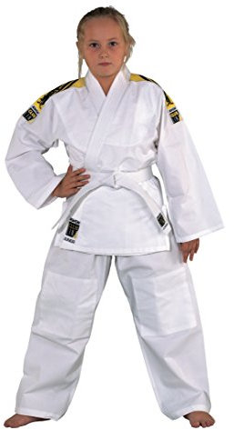 Kwon Judoanzug Junior mit Schulterstreifen, weiß, 551302, Gr.120