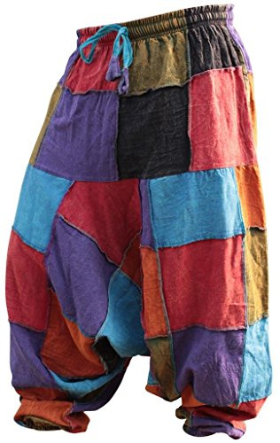 SHOPOHOLIC FASHION Unisex Hippy Patcwork Hippy Haremsbyxor