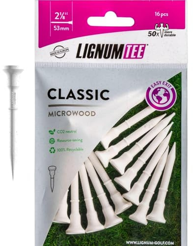 Longridge Tee da golf LINUM Ring System Tee da golf in legno bianco, 53 mm bianco