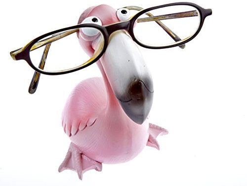 By Bers Leon tolle Designs, Brillenhalter Brillenständer Brillenablage Brillenaufbewahrung, handbemalt, Tiere, Tiermotive wirklich lustig, für Spaßversteher und Junggebliebene Geschenk (rosa)