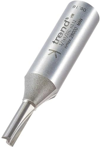 Trend Professional Straight Two Flute Router Cutter Bit, 1/2 Inch Shank, 5mm Cut Diameter, Diameters from 2.0mm to 12.7mm, Tungsten Carbide Tipped, 3/1X1/2TC