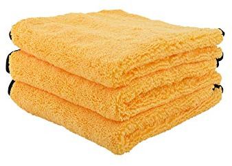 Chemical Guys Professional Grade Premium Microfiber Towels for Cars, Gold, 16 x 16, Ultra-Soft and Scratch-Free Car Detailing Cloths for Trucks, Motorcycles, and More - 3 Pack