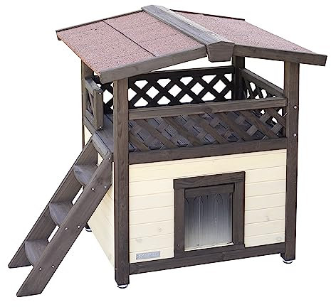 Kerbl Katzenhaus beheizbar 4-Seasons Deluxe (L x B x H 88 x 57 x 77 cm, mit Bitumenüberdachung, geeignet für Sommer und Winter) 81529