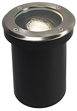 Qazqa - Modern Outdoor Ground Spot I Ground Light Steel I Nickel Matt I Satin Adjustable IP65 - Delux Garden- - Modern - Suitable for LED GU10 | 1 Way Light - Stainless Steel Ground spotway Light -